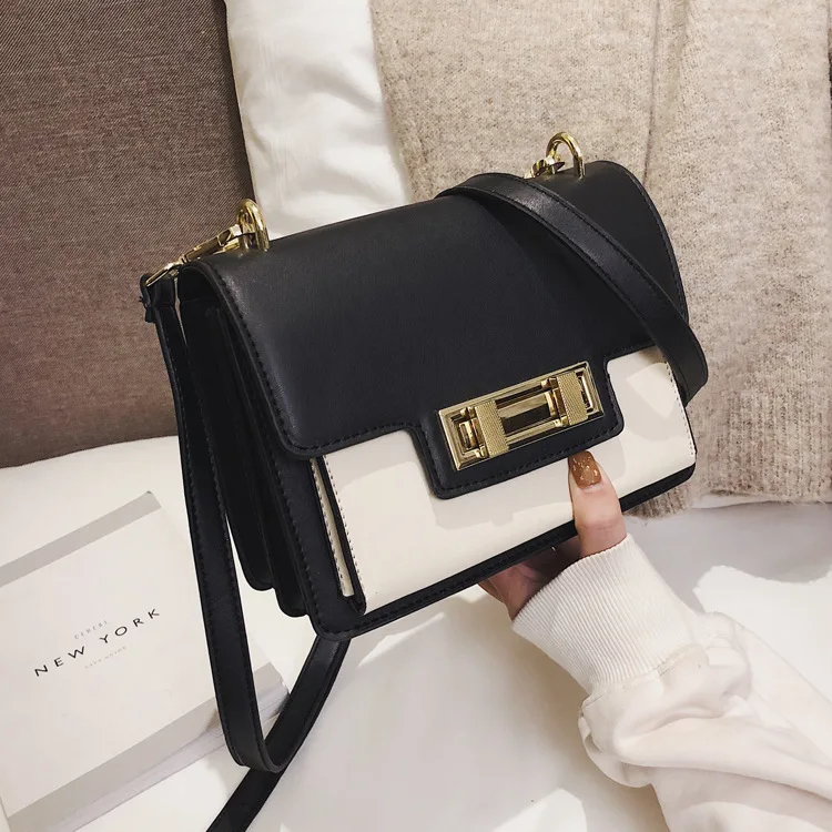 

Textured Bag Women's 2018 New Style Shoulder Bag Online Celebrity Small Black Bag Simple Fashion Shoulder Bag Retro Hong Kong St