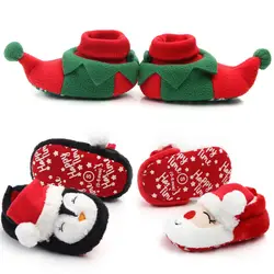 Christmas Winter Warm Baby Soft Sole Toddler Santa Claus Newborn Infant Gifts First Walkers Xmas Cosplay Cartoon Animal Shoes