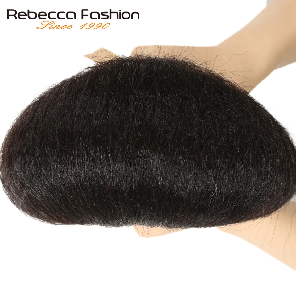 Rebecca бразильские кудрявые прямые волосы пряди с закрытием Remy человеческие волосы ткет 3 пряди с закрытием