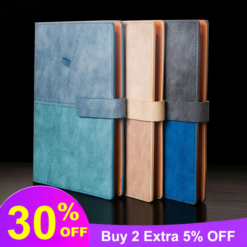 

Business Notepad Creative Stitching Loose-leaf Advanced Leather Book Stationery A5 Notebook Work Glosen 8272 Three Colors