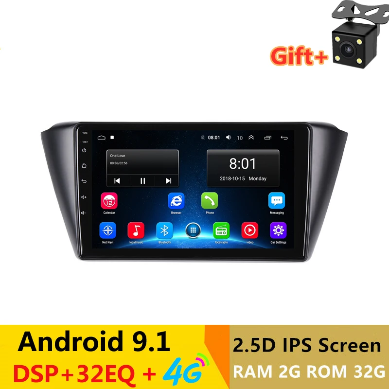 9 &quotAndroid 1 автомобильный DVD мультимедийный плеер GPS для Skoda Fabia 2015 2016 2017 аудио