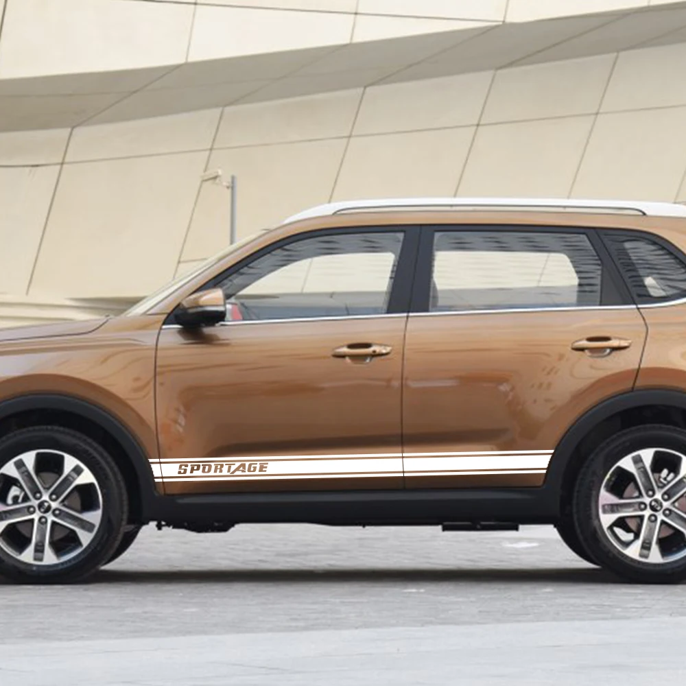 2 шт. автомобильные наклейки для KIA SPORTAGE 2011-2020 длинные штаны с полосками Виниловая