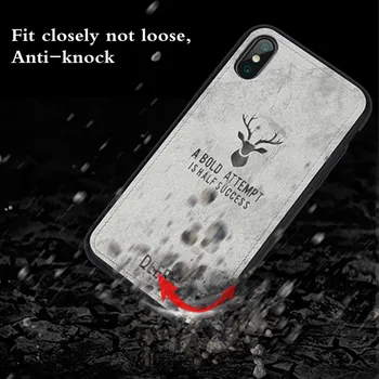 

50pcs/lot Deer Head Phone Case For Oneplus One Plus 5 5T 6 6T 7 Pro Cloth Grain Back Cover Fundas