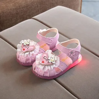 

Children shoes girls summer sandals lighted shoes baby girl's summer sandals and first walkers sandals