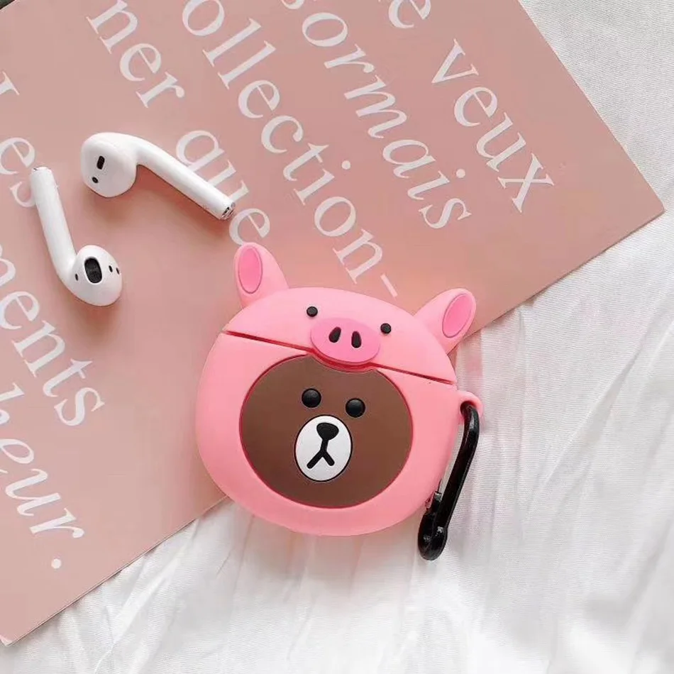 329U 3D чехол для наушников s для AirPods чехол с милым мультяшным изображением бутылки молока для Apple Airpods Защитная крышка для Earpods чехол для наушников кольцевой ремешок - Цвет: 329U