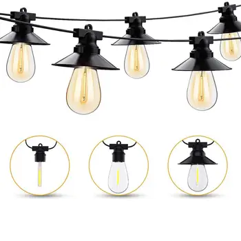 

15m 15 bulbs String Light Christmas LED Globe Festoon Bulb Led Fairy String Light for Party Holiday Garden Garland wedding Decor