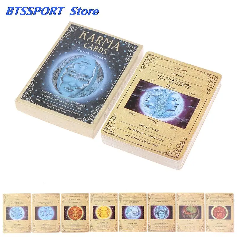 Karma Oracle Cards Tarot Family Party Prophecy Divination Board Game Gift Deck Fortune-telling Card 78 pcs | Спорт и развлечения