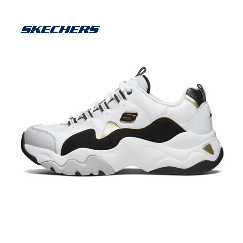 Skechers/Повседневная обувь; Мужская Уличная теннисная обувь D'lite; дышащая мужская обувь на шнуровке; Zapatillas Deportivas Hombre; 999285-BKGD - Цвет: 999285-WGD
