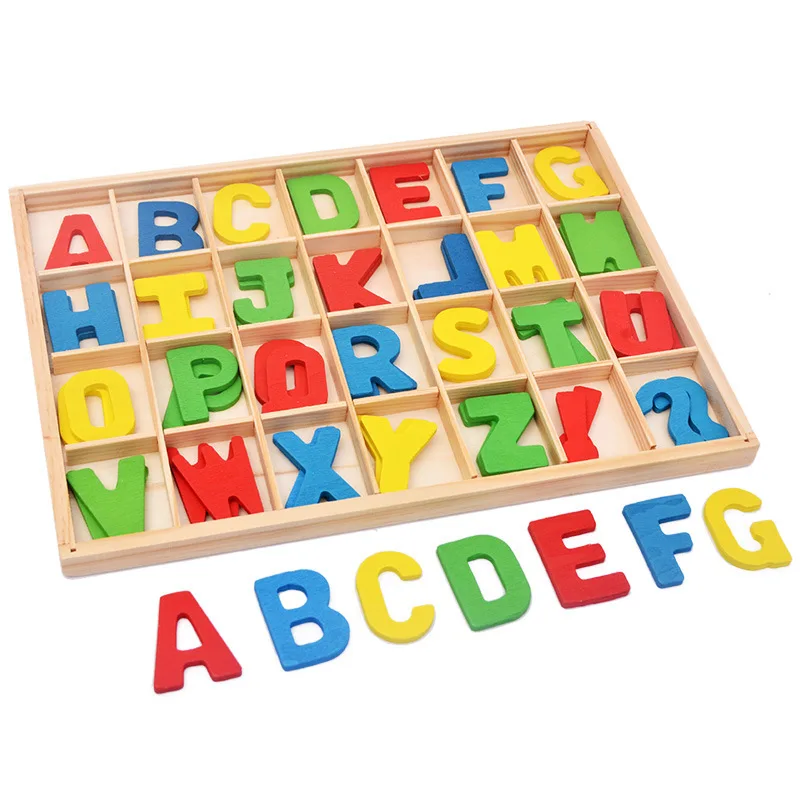 

Children Wood System 26 English Lettered Educational Toy Learning English Lettered Tool Cognitive Early Childhood Educational To
