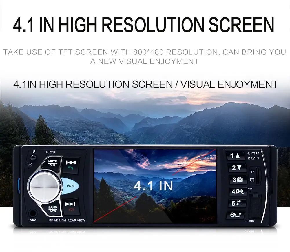 

Dragonpad 4.1inch Audio Car Mp5 Player FM Car Radio 1Din Auto Radio Bluetooth Audio Auto Stereo Mp4 Music Player
