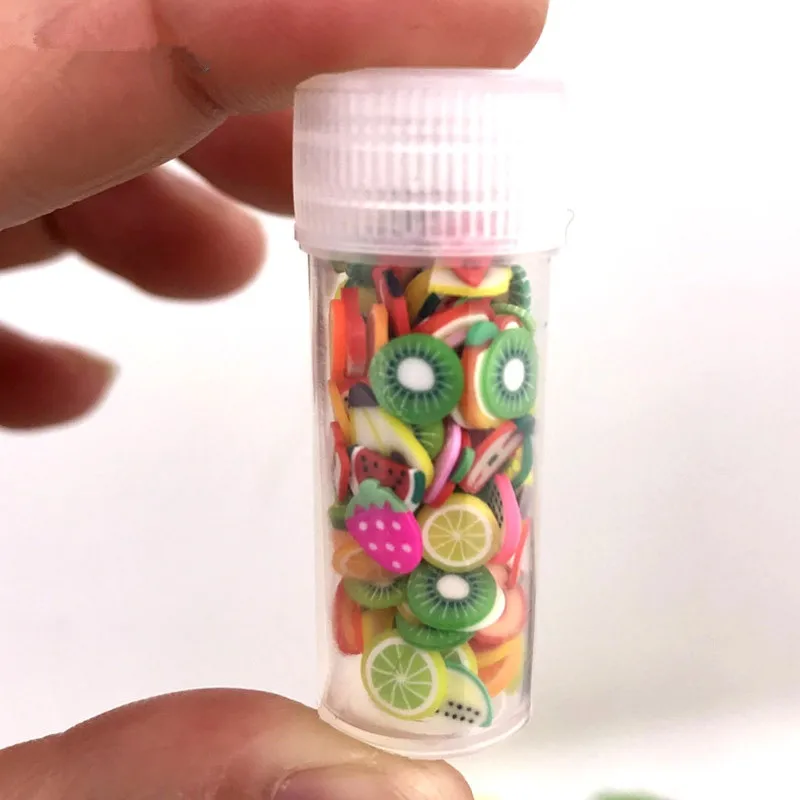 YanYuChen 1 Box Clear Slime Fruit Slices Mixed Kawaii Soft Clay Diy Slime Supplies Accessories Crystal Mud Lizun Toys For Kids
