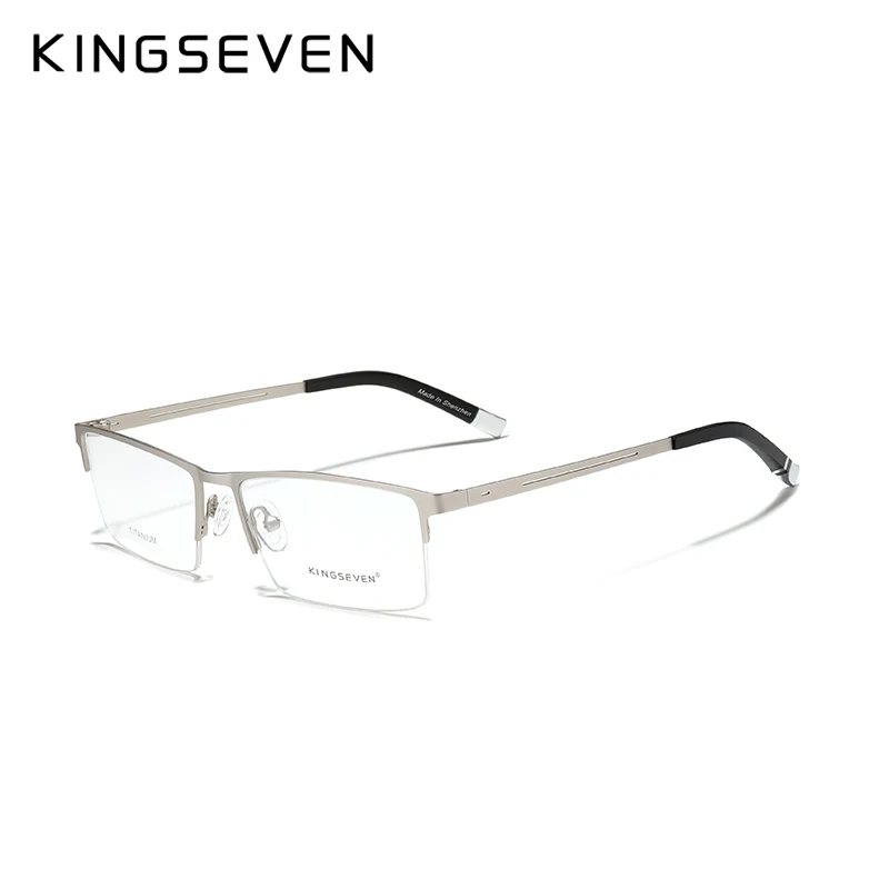 

KINGSEVEN Titanium Alloy Optical Glasses Frame Men 2023 Square Myopia Support Custom Prescription Lenses 1.56 1.61 Metal Eyewear
