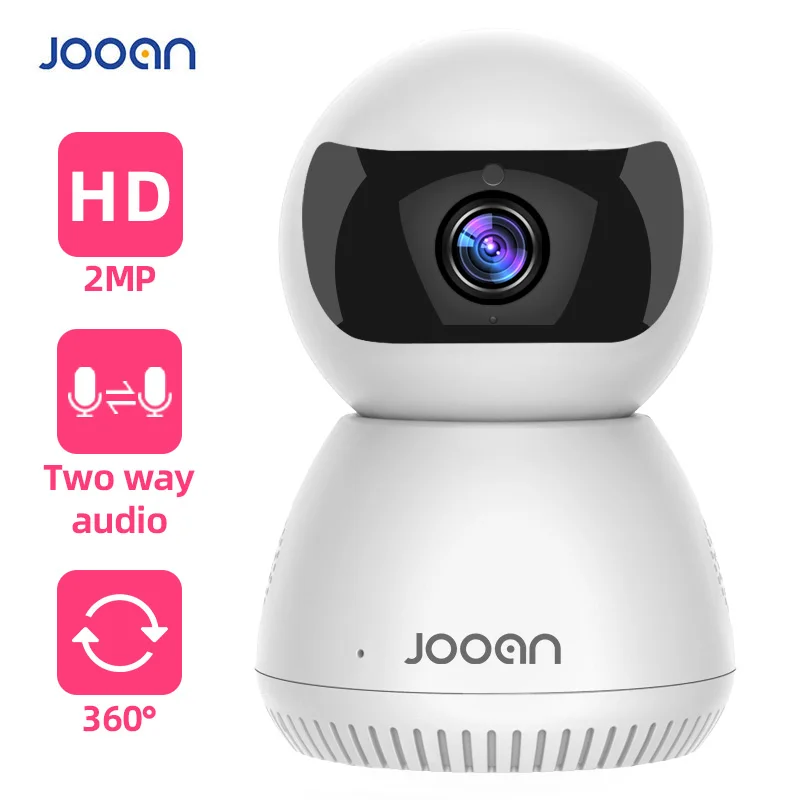 JOOAN-Cámara de vigilancia con wifi, dispositivo de vigilancia con Wifi CCTV, monitor para bebé en dos modos de habla para la seguridad del hogar, 1080p