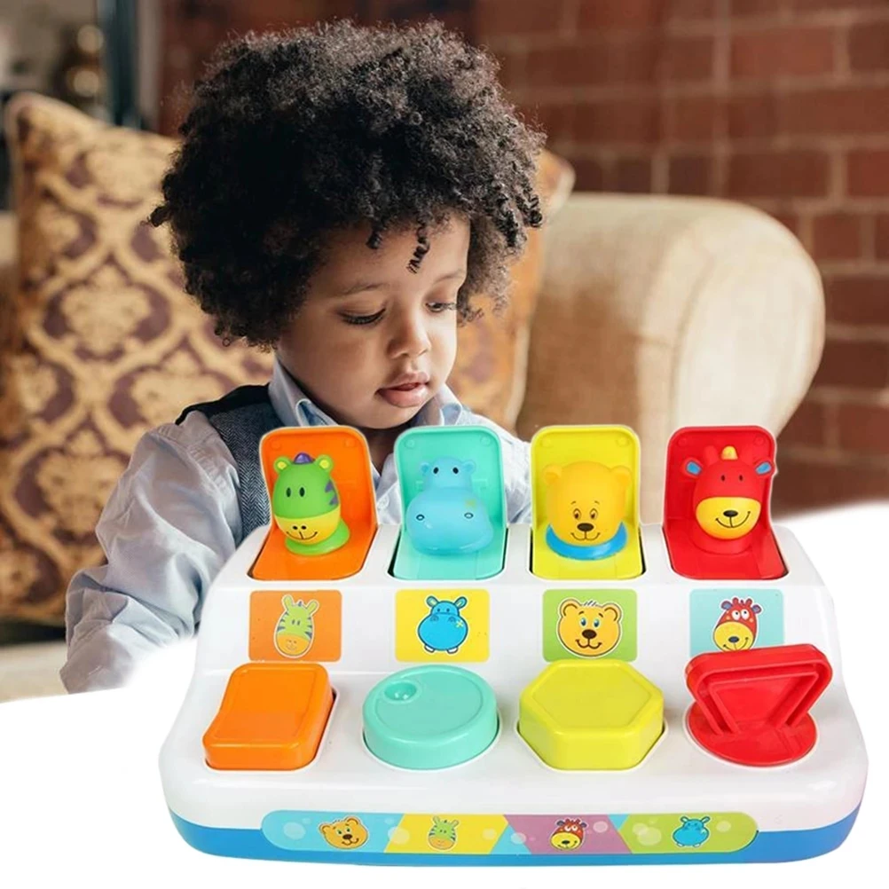 New interactive pop-up animal toy switch box button box baby intelligence push doll toy baby learning to expand toy game gift