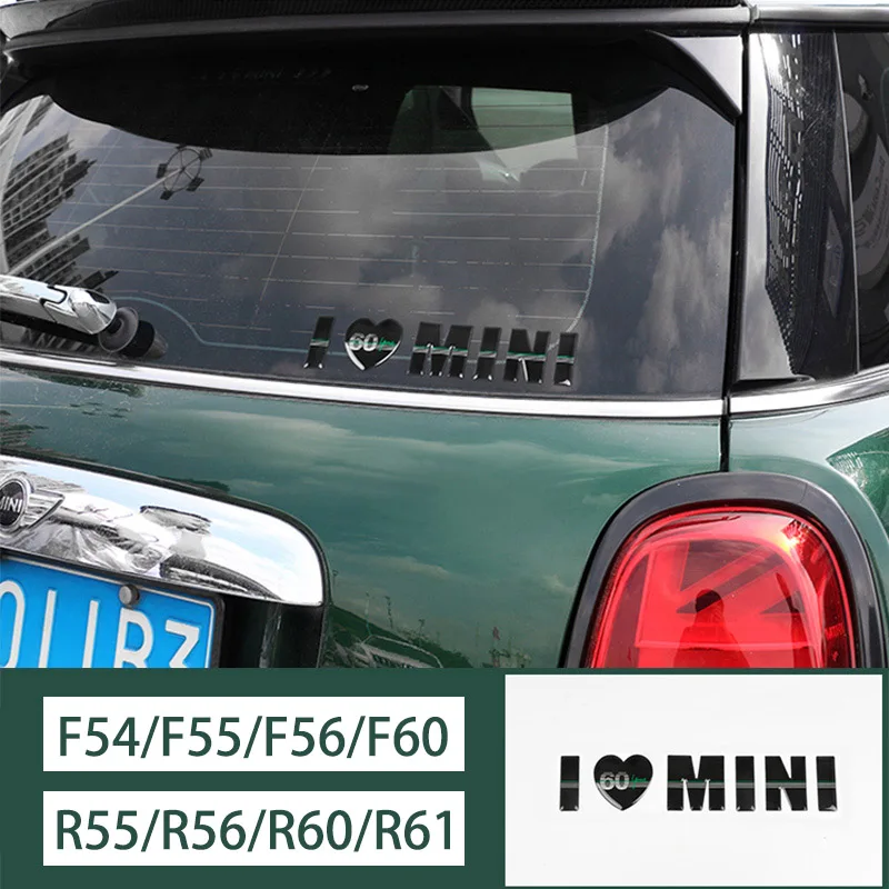 60-летний юбилейный декор для BMW MINI Cooper F54 F55 F56 F57 F60 R55 R56 R60 R61 автомобильные аксессуары внешний стиль автомобиля стикер - Название цвета: 60-I love mini