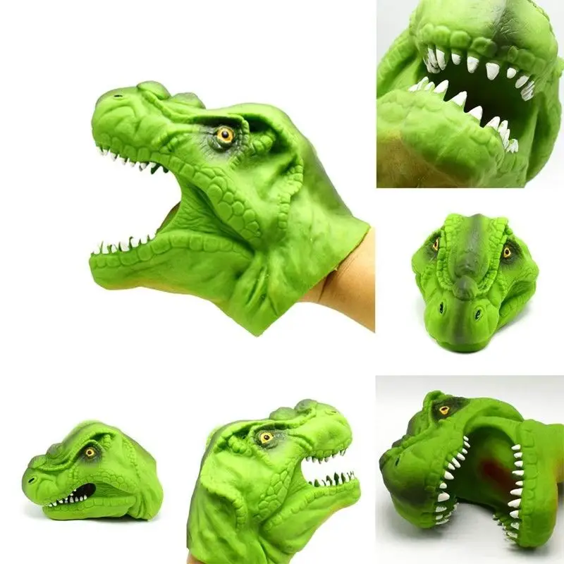 Умный аналоговый 3D Динозавр ручная кукла мягкие резиновые динозавра Юрского периода зеленый тираннозавр динозавр ручная кукольная игрушка история реквизит