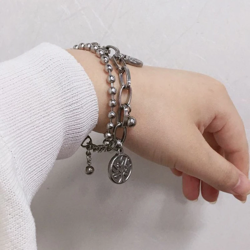 Good Luck Retro Bracelet 18CM Adjustable Stainless Steel Bangles Fashion Simple Couple Bracelet For Women Gift