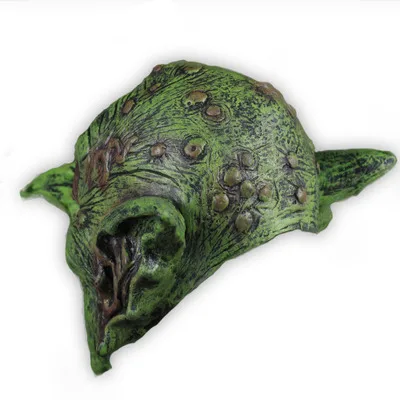 Goblin зеленая маска ведьмы Хэллоуин косплей, карнавальный костюм фестиваль Полная Голова маска зеленый эльф страшная маска ведьмы вечерние