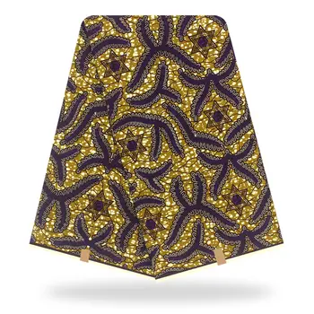 

New Guaranteed Real Wax Golden Black Printed 100% Cotton Veritable Wax African Ankara Fabric