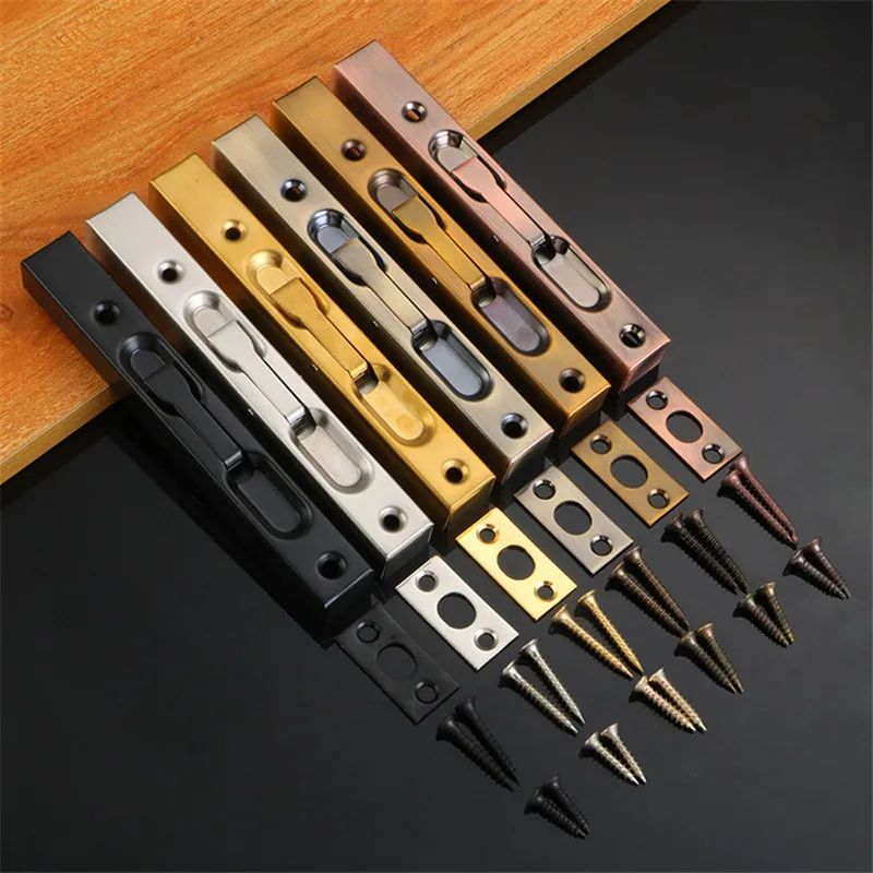 

6 Inch Stainless Steel Hidden Door Bolt Security Guard Door Latch Sliding Door Lock Bathroom Bolt Dust Proof Hardware