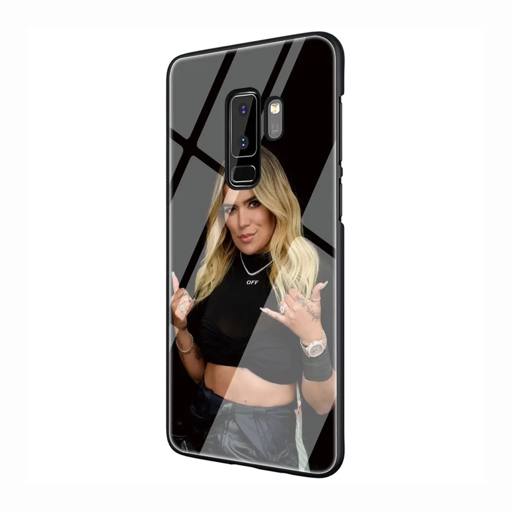 Karol G закаленное Стекло TPU черный чехол для Galaxy S7 край S8 S9 S10 Plus Note 8 9 A10 20 30 40 50 60 70 - Цвет: G10