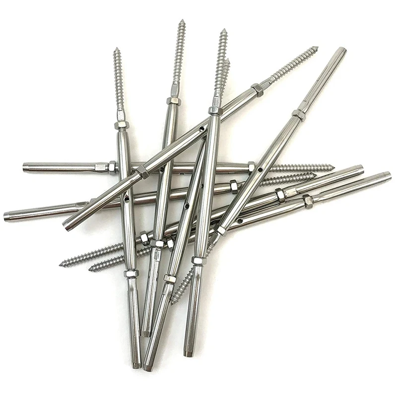 

Promotion! Swage Turnbuckle Tensioner With Lag Screw For 1/8 Inch Cable Deck Railing System , Stainless Steel T316 Marine Grade