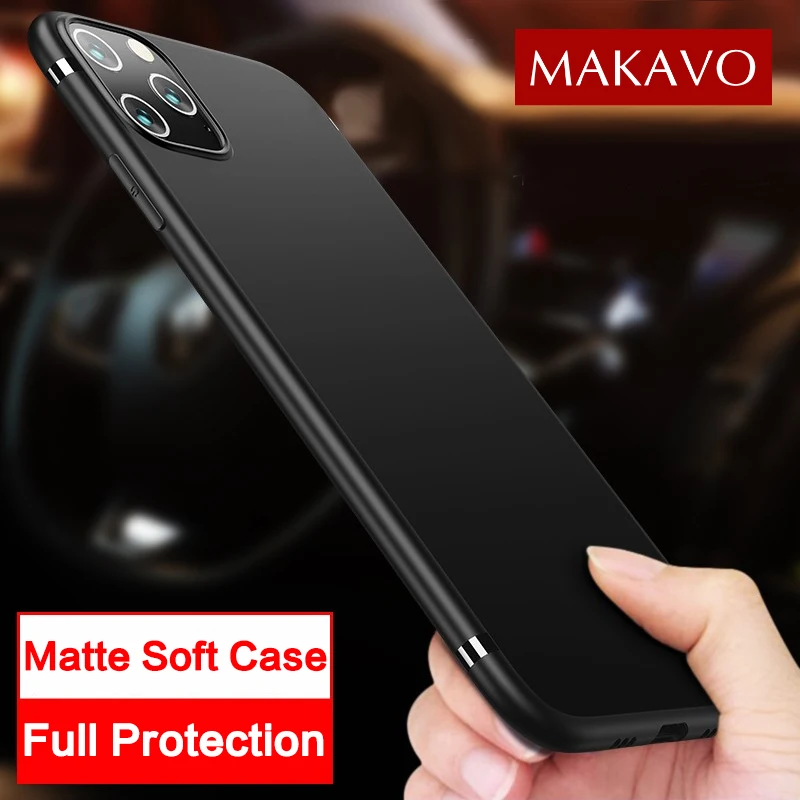 

MAKAVO For iPhone 11 Case Slim matte Silicone Soft Back Cover For iPhone 11 Pro Max Phone Cases 6.5Inch