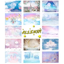 

Allenjoy Castle Pastel Bokeh Child Photography Backgrounds Baby Shower Rainbow Wallpaper Photobooth Birthday Party Curtains