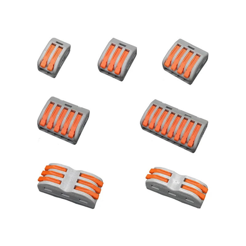 

10-50pcs 222-412 413 415 Compact Wire Wiring Connector Conductor Terminal Block With Lever 0.08-2.5mm2 PCT-212 213