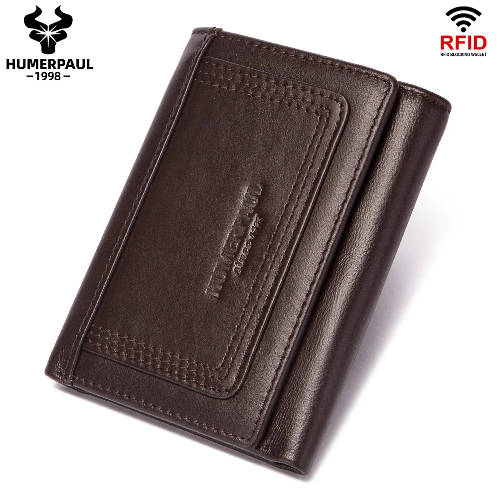  Mens Wallet, RFID Blocking Made of Genuine Leather