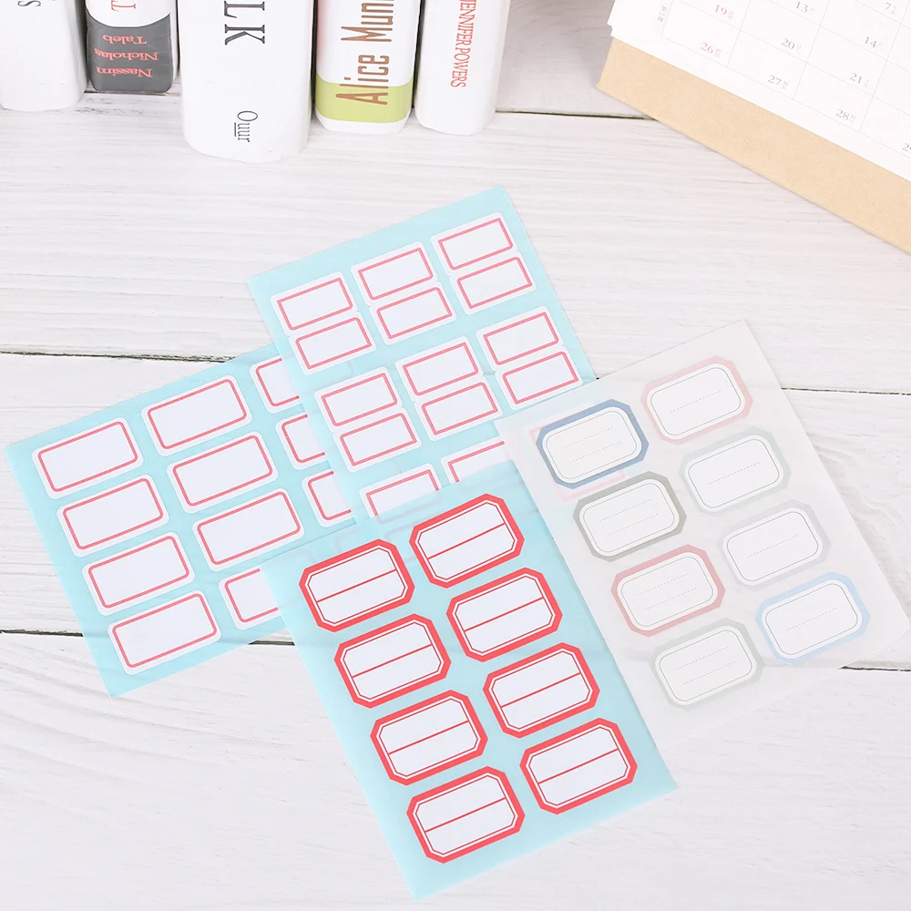 

12 Sheets/Set White Self-Adhesive Tags Laboratory Sticker Library Label Name Number Blank Note Writable Labels Stationery