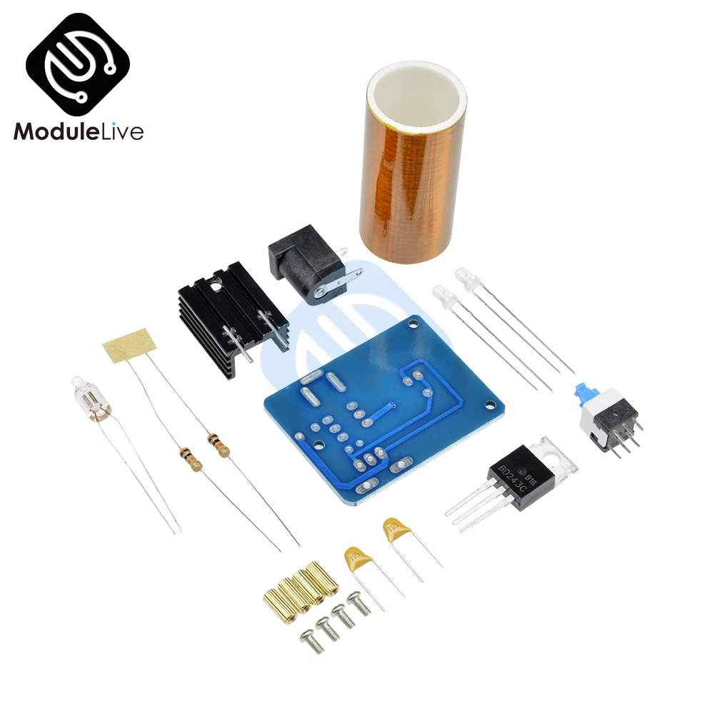 BD243 BD243C мини Тесла катушки комплект магический реквизит diy части пустые огни технологии Diy наборы электроники Модуль платы - Цвет: Diy Kit