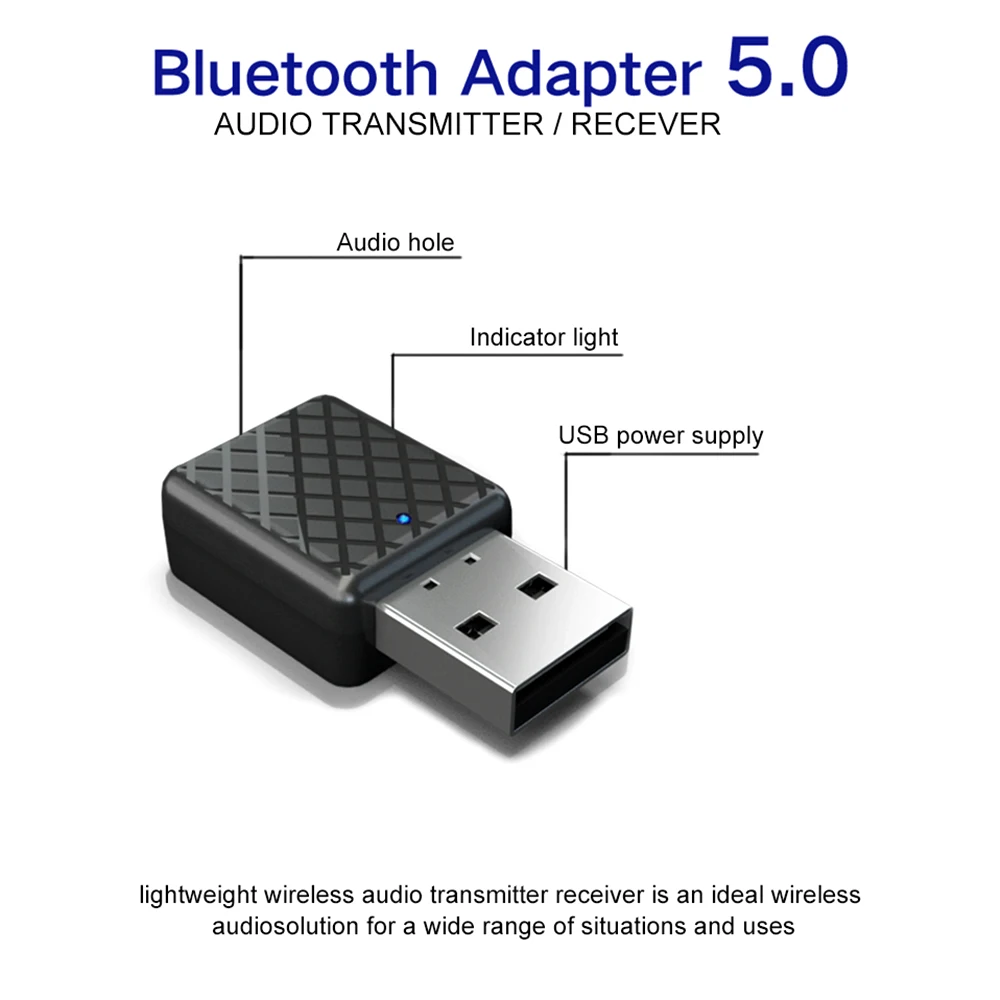 Портативный Bluetooth 5,0 передатчик приемник 3,5 мм AUX USB мини 2 в 1 беспроводной стерео аудио адаптер для домашнего ТВ MP3/4 шт. автомобиля