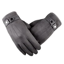 Зимние перчатки для верховой езды, замшевые, кожаные, с сенсорным экраном, мужские, теплые, весенние, мужские, термальные, емкостные, перчатки для экрана