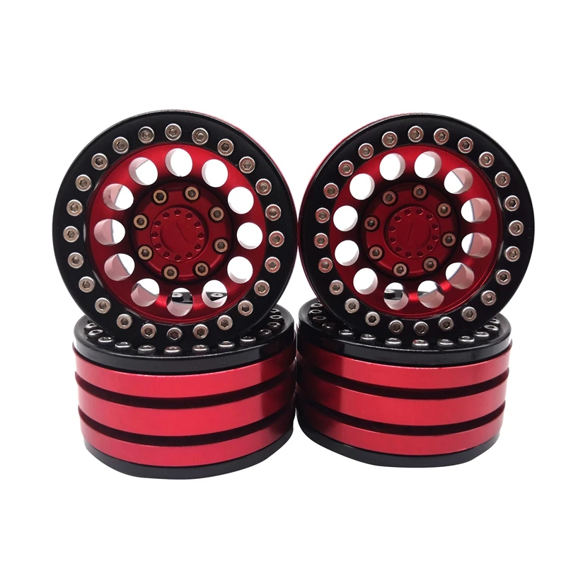 

4pcs Metal 1.9 Inch Beadlock Wheels Rims for Rc Axial Scx10 Trx-4 Jeep Scx10-Ii Tf2 D90 D110 Rock Crawler Truck