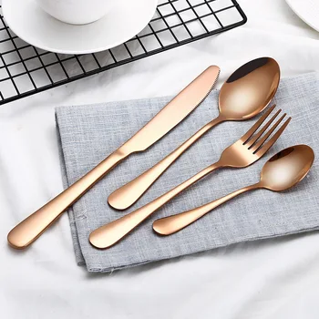 

Stainless Steel Cutlery Dinner Set Dining Tableware Set Restaurant Dinnerware Set Kitchen Tools Forks Knives Spoons QZK032