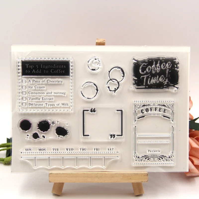 KLJUYP Coffee Time Transparent clear stamp for DIY Scrapbooking/Card Making/Kids Christmas Fun Decoration Supplies | Дом и сад