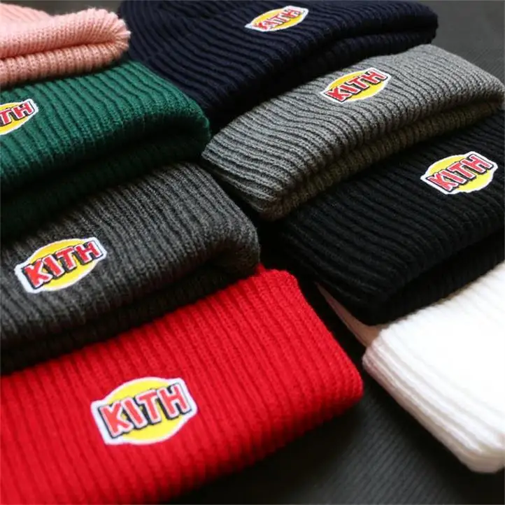 KITH Box с логотипом, зимние шапки бини для мужчин и женщин, женские Акриловые шапки с манжетами и черепами, вязаные хип-хоп Harajuku повседневные Шапки для улицы