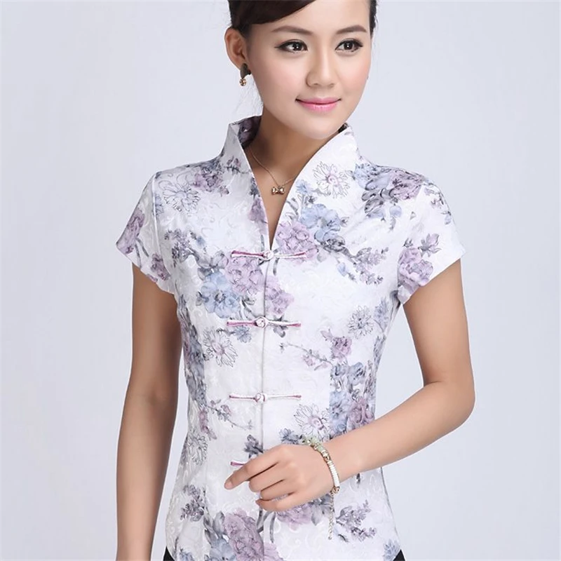 Tang zhuang blusa китайский модный Улучшенный Топ cheongsam летний национальный ветер тонкий платье для мамы платье
