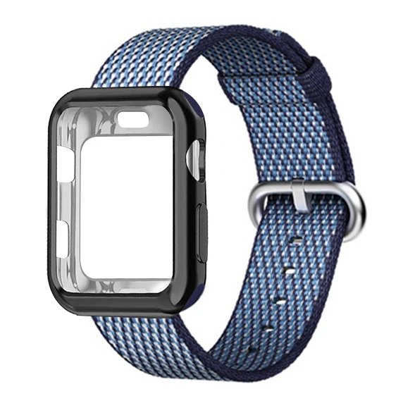 Чехол+ ремешок для apple watch band тканый нейлон apple watch 4 3 band 44 мм/40 мм iwatch band 42 мм/38 мм correa браслет аксессуары для часов - Цвет ремешка: 34