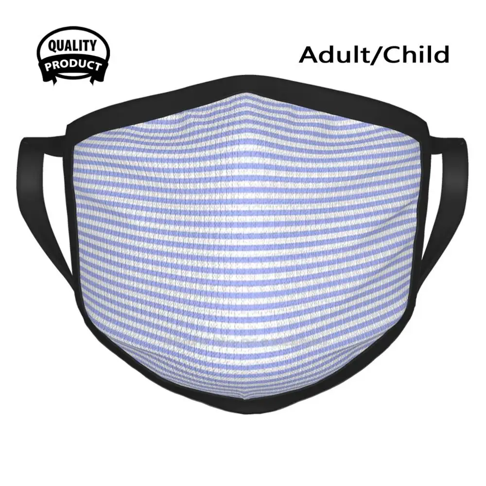 

Blue And White Stripe Dust-Proof Outdoor Mouth Mask Blue Periwinkle Indigo White Stripe Modern Geometric Geometry