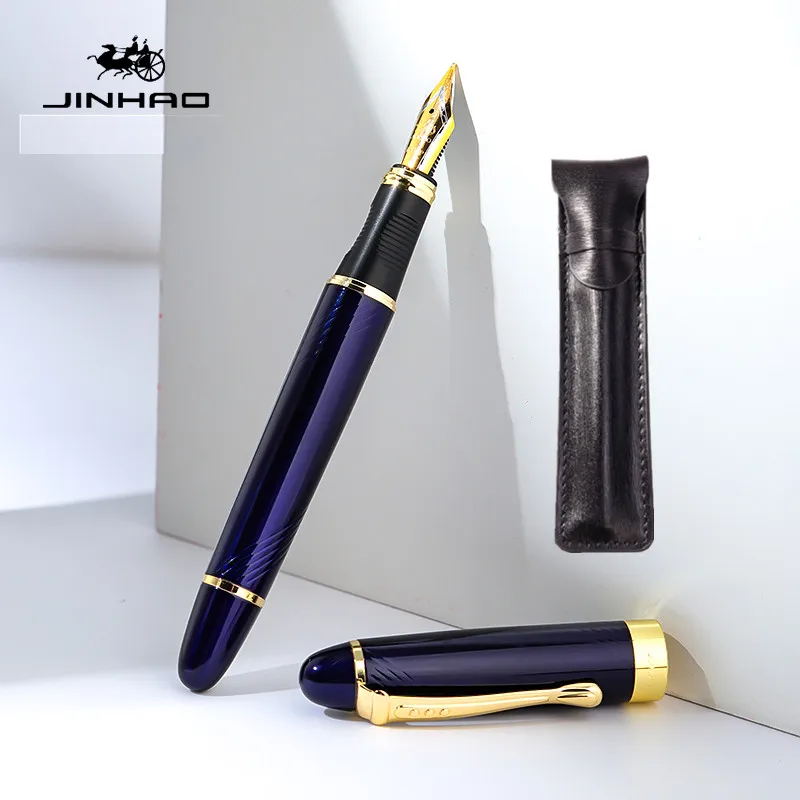 Перьевая ручка JINHAO X450 темно-синего и золотого цвета канцелярские принадлежности