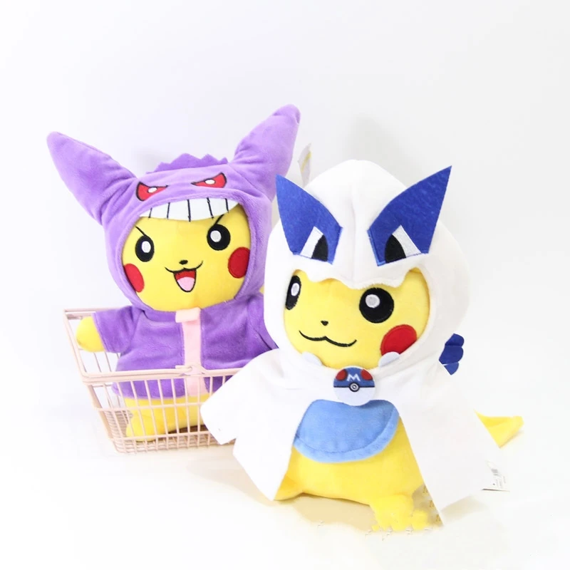 25 см Q версия плюшевый Пикачу крест туалетный COS Такара TOMY Pokemen игрушки куклы для детей подарок