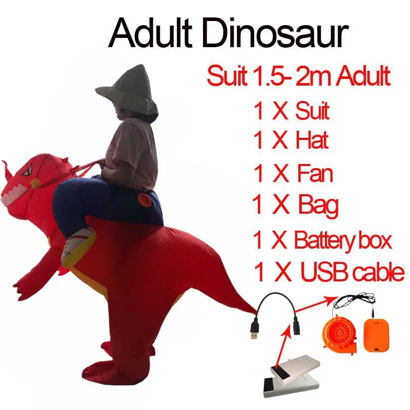 Anime Cospaly Men T REX Inflatable Dinosaur Costume Adult t-rex Mascot Costume Adultos Halloween Dinosaur Costume for Kids Women