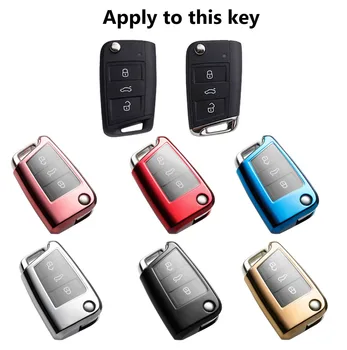 

Smart TPU Soft Protective key Case Shell Cover for VW TIGUAN L Golf GTE 2017 Skoda Octavia