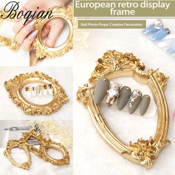 

BQAN Nail Art European Retro Display Tray False Nail Tips Shell Showcase Plate Board Photo Props 3D Nails Jewerly DIY Tool