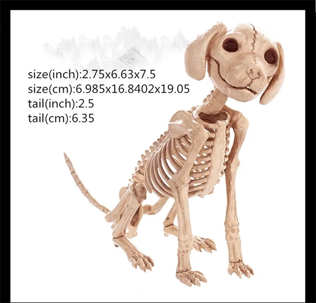 Хэллоуин реквизит ужас Скелет Дракон Собака Змея паук Скелет животного кости дом с привидениями Escape Horror украшения - Цвет: sit dog