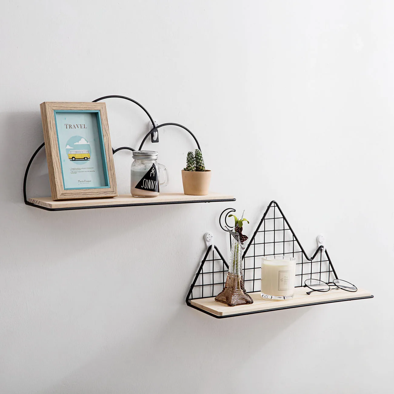 New Iron Hanging Wall Shelf Storage Rack Flower Pots Holder Art Creative DIY Bookshelf Organizer Home Decoration | Дом и сад