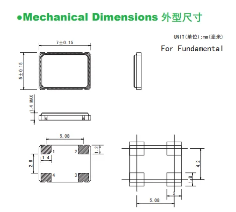5pcs Active chip crystal oscillator OSC 7050 5070 32.768 khz 32.768 k0.032768 MHz