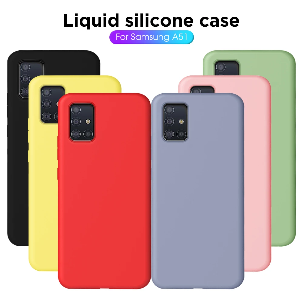 Quadaime Compatible with Samsung a51 case Red black Anti-Scratch Tempered Glass Back Cover gradient Phone Cases Silicone Shockproof Case Compatible with Samsung Galaxy A51